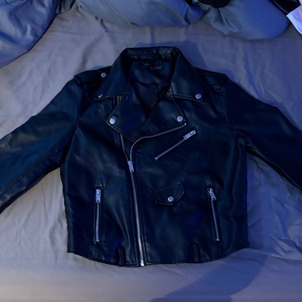 Love Tree Black Leather Jacket (FAUX)